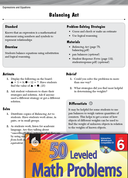 Expressions and Equations Leveled Problems: Balancing Equations