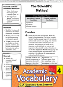 The Scientific Method: Academic Vocabulary Level 4