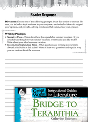 Bridge to Terabithia Reader Response Writing Prompts