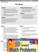 Measurement and Data Leveled Problem: Tally Charts: First Names