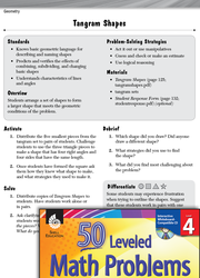 Geometry Leveled Problems: Tangram Shapes