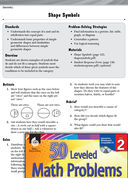 Geometry Leveled Problems: Using Shapes as Symbols