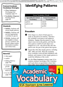 Identifying Patterns: Academic Vocabulary Level 1